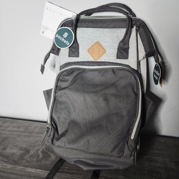 BB Gear Backpack Diaper Bag with Adjustable Shoulder Strap, Gray - Picture 8 of 9